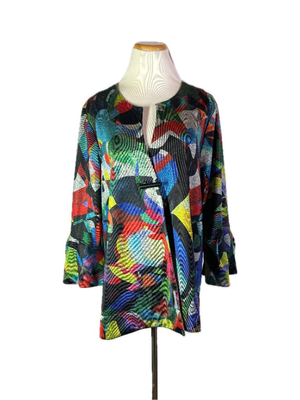 Ali Miles Size XL Colorful Abstract Print Jacket Knit